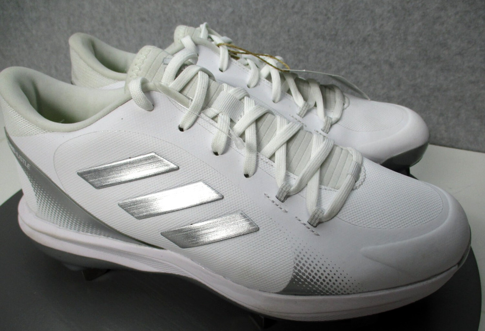 ADIDAS Pure Hustle 2 Softball White Metal Cleats Womens Sz 8